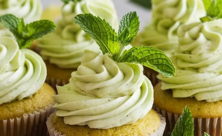 Fresh Mojito Cupcakes with Lime and Mint