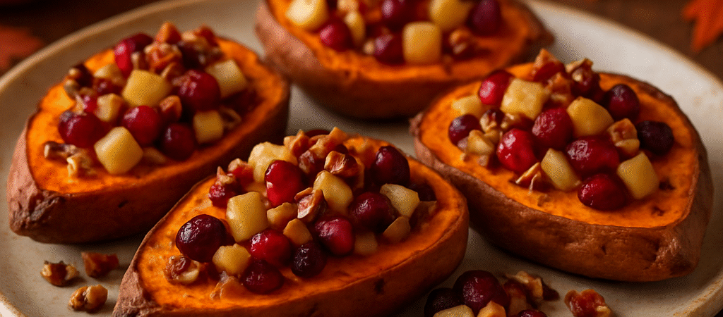 Cranberry Apple Twice-Baked Sweet Potatoes Recipe