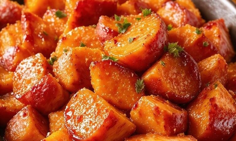 Sweet and Sticky Candied Sweet Potatoes Recipe