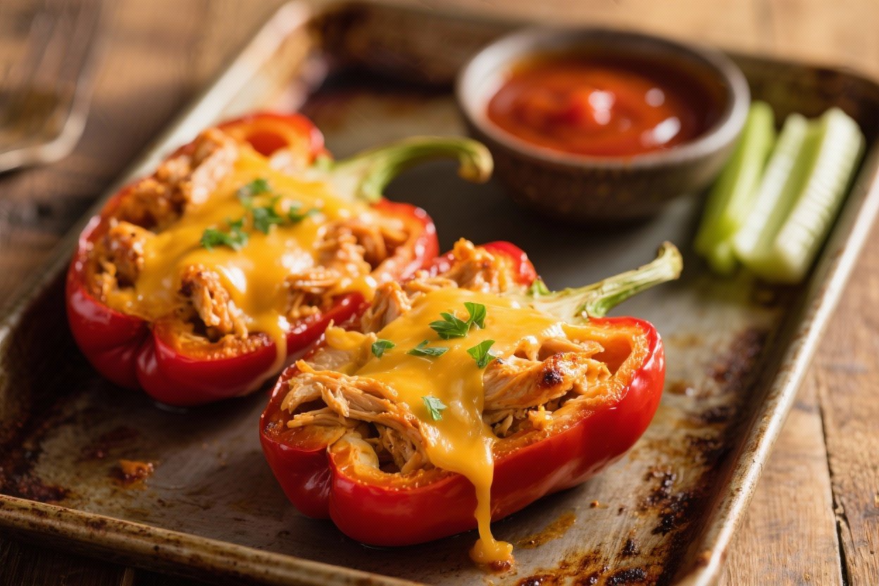 Keto Buffalo Chicken Stuffed Peppers You’ll Crave Every Game Day