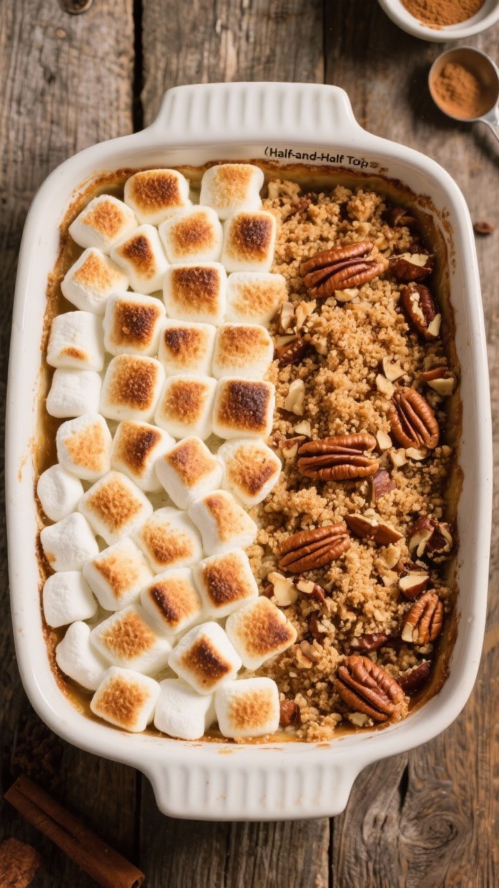 Tasty top view: Overhead shot of the casserole right after the broil finish—an even blanket of bro