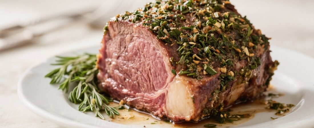 Herb-Crusted Prime Rib Roast – A Juicy, Crowd-Pleasing Centerpiece