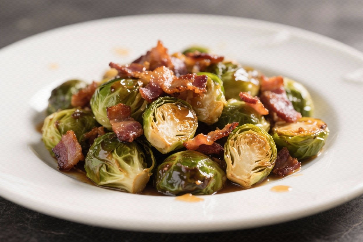 Maple-Roasted Brussels Sprouts With Bacon – Sweet, Smoky, and Crispy Comfort