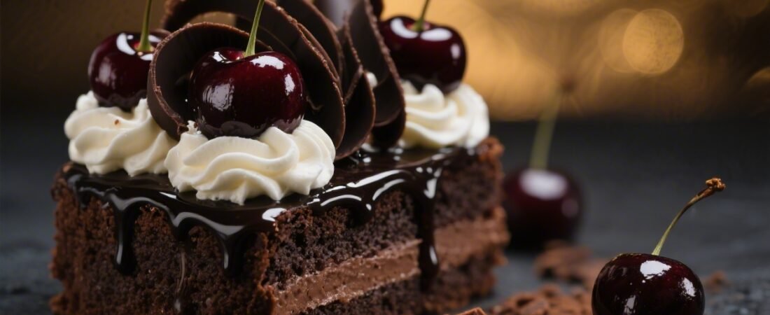 Black Forest Elegance Cake With Cherries, Chocolate Curls, and Moody Glamour You’ll Crave
