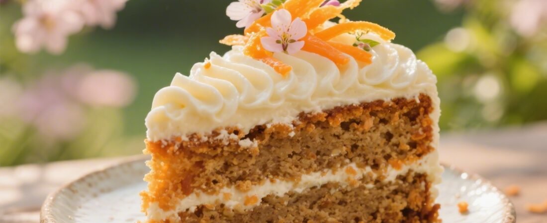 Carrot Cake With Orange Cream Cheese Frosting for a Soft Spring Garden Party