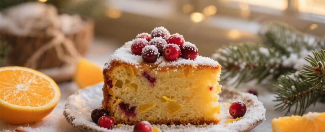 Cranberry Orange Winter Cake With Sugared Cranberries That Shines Like Fresh Snow