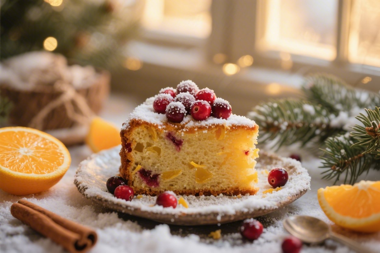 Cranberry Orange Winter Cake With Sugared Cranberries That Shines Like Fresh Snow