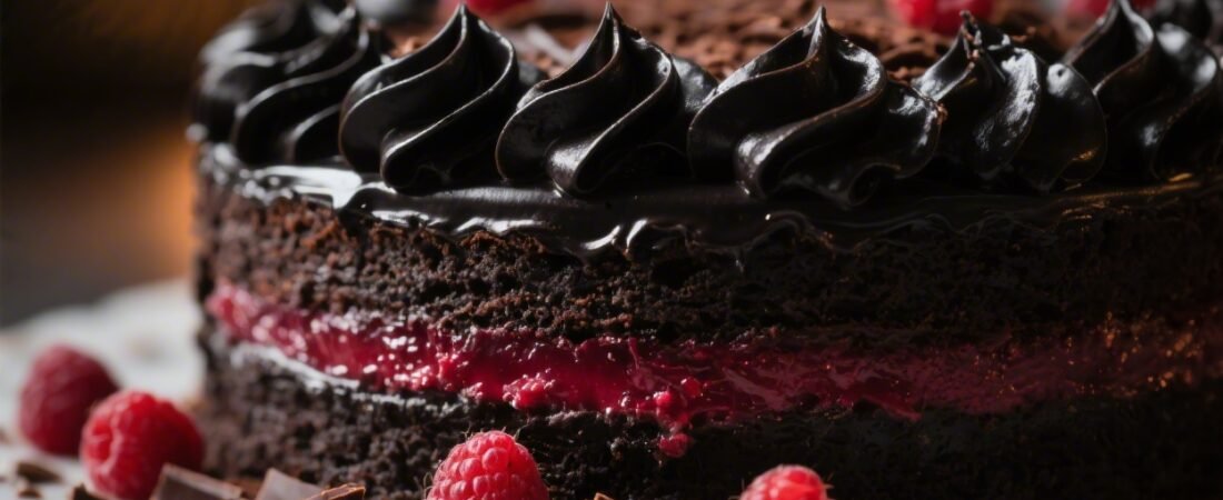Dark Chocolate Raspberry Velvet Cake With Dramatic Black Cocoa Frosting That Stuns