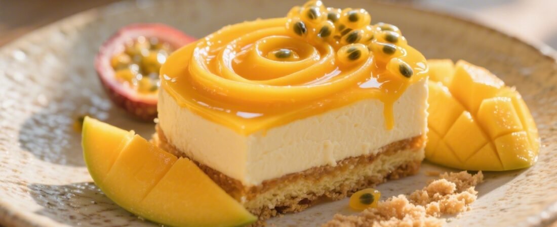 Mango Passionfruit Sunset Cake With Bold Tropical Color and Silky Fruit Filling You’ll Crave