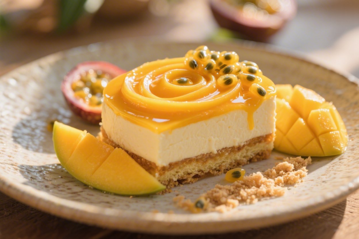 Mango Passionfruit Sunset Cake With Bold Tropical Color and Silky Fruit Filling You’ll Crave
