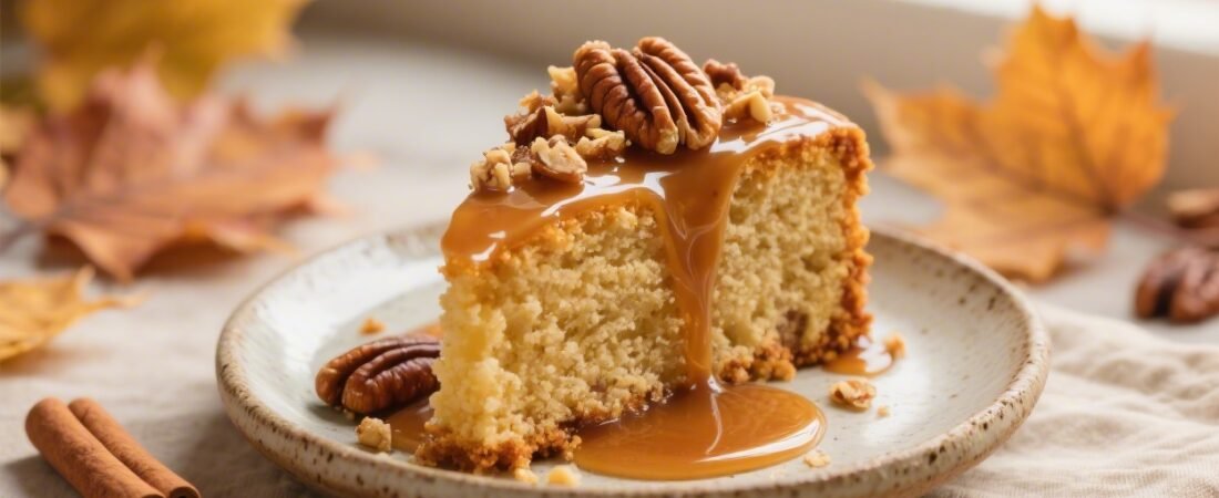 Maple Pecan Butter Cake With Warm Nutty Layers and Elegant Autumn Decoration You’ll Crave