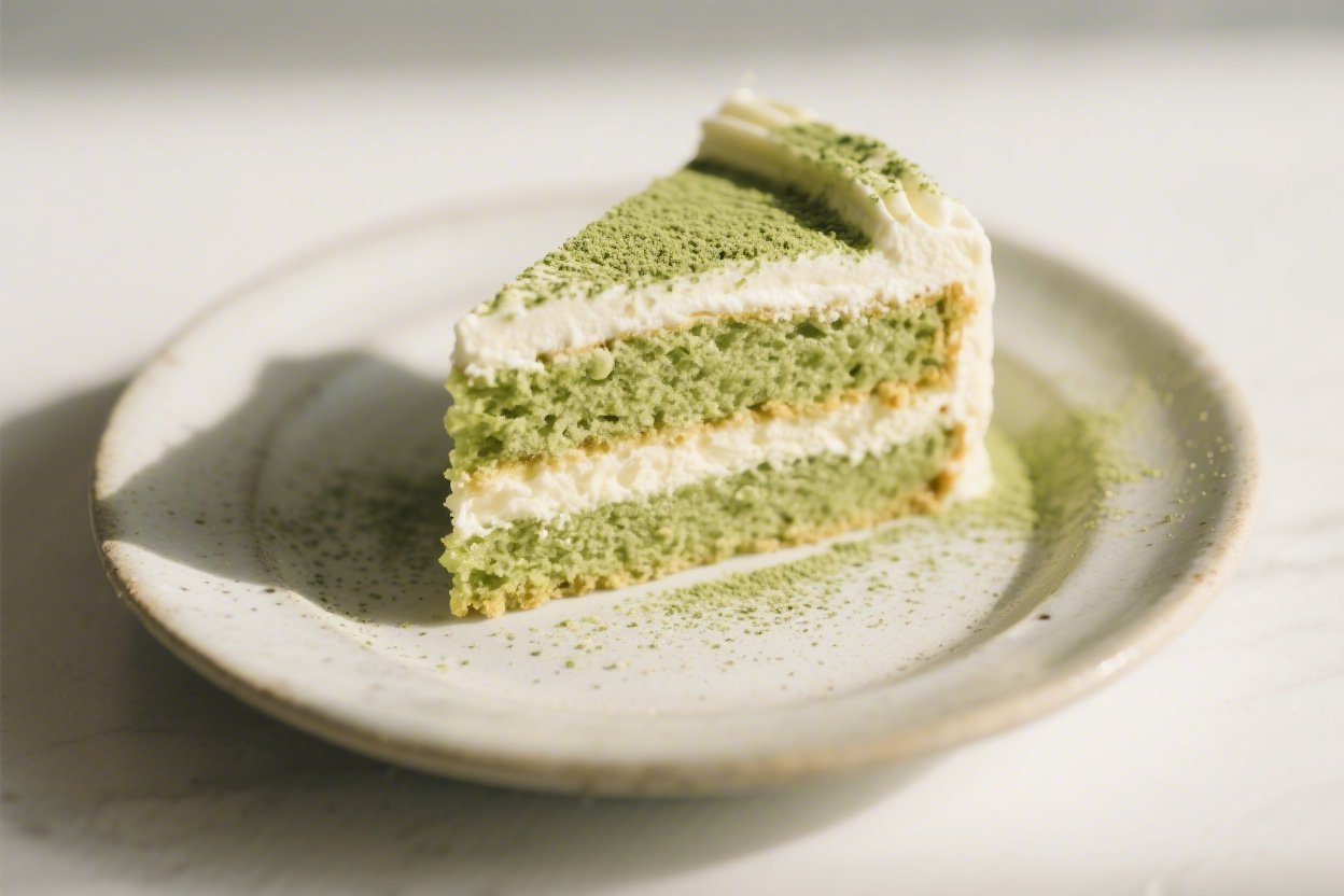 Matcha Vanilla Layer Cake With Minimalist Styling and Delicate Green Tea Flavo That Wows