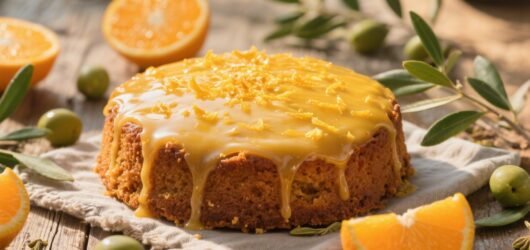 Orange Cardamom Olive Oil Cake With a Rustic Mediterranean Look That Shines Bright