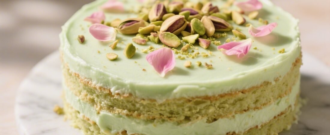 Pistachio Rosewater Cake With Pale Green Layers You’ll Dream About