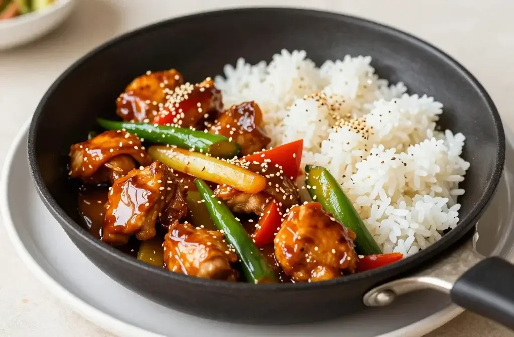 Irresistible Teriyaki Chicken, Stir-Fried Vegetables, and Jasmine Rice Dinner in 20 Minutes