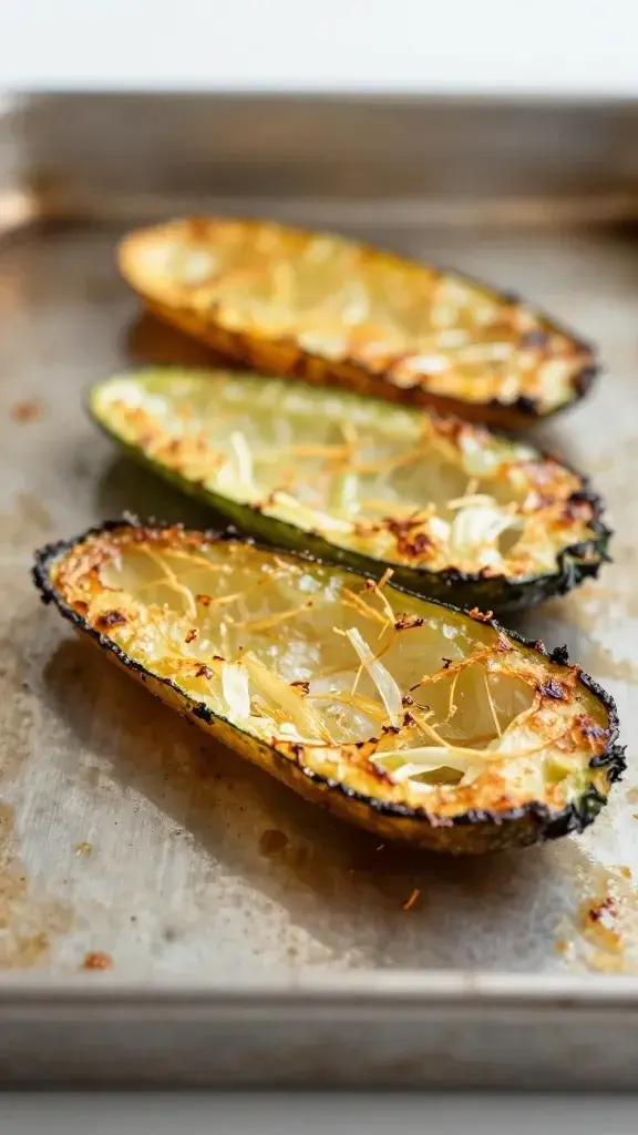 closeup of a lone sheet-pan roasted veggie with crisp edges