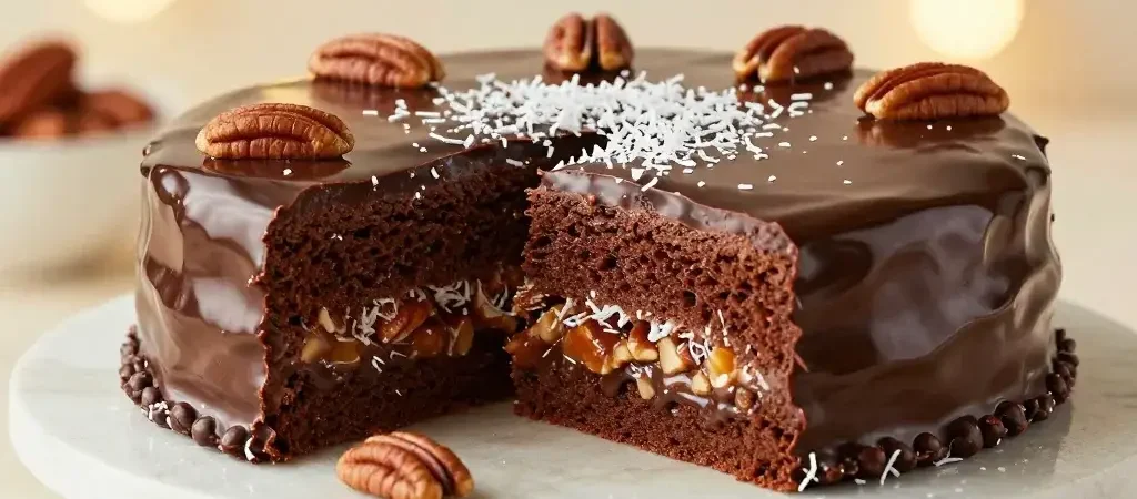 German Chocolate Cake with Layers of Coconut Pecan Perfection: Dreamy Layers