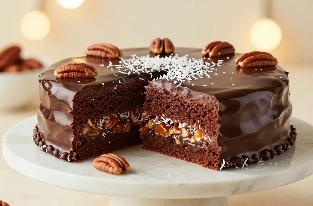 German Chocolate Cake with Layers of Coconut Pecan Perfection: Dreamy Layers