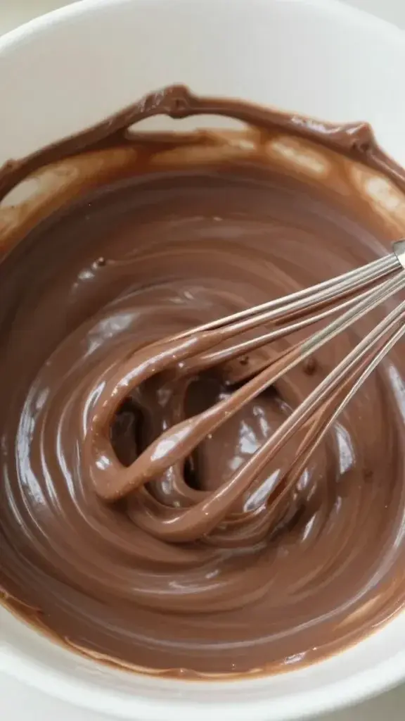 closeup of Nutella butter mixture being whisked