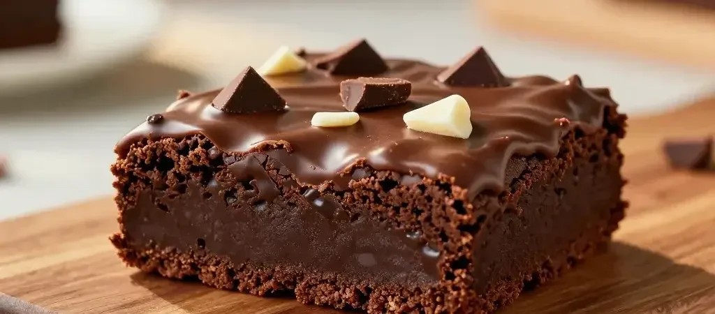 Triple Chocolate Brownies with Cocoa, Chunks, and Ganache: Irresistible Bite