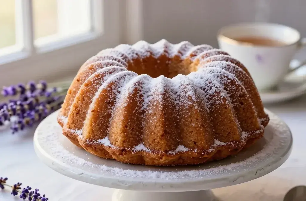 Lavender Earl Grey Bundt Cake with a Delicate Sugar Dusting: Tea-Chic Treats