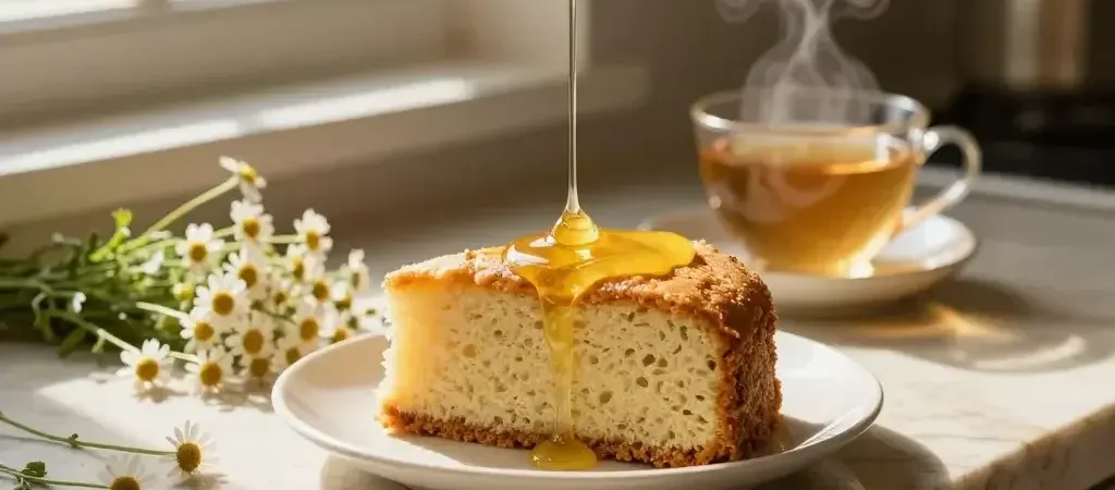 Chamomile Tea Cake with Lemon Honey Drizzle: Cozy Bite