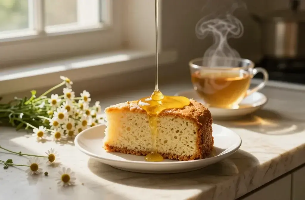 Chamomile Tea Cake with Lemon Honey Drizzle: Cozy Bite